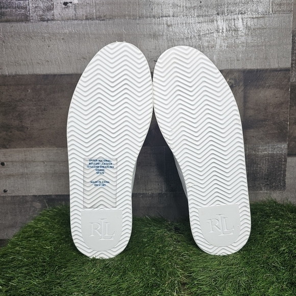 LAUREN RALPH LAUREN Angeline Leather Sneakers With Sherpa Size 11 - Picture 10 of 11